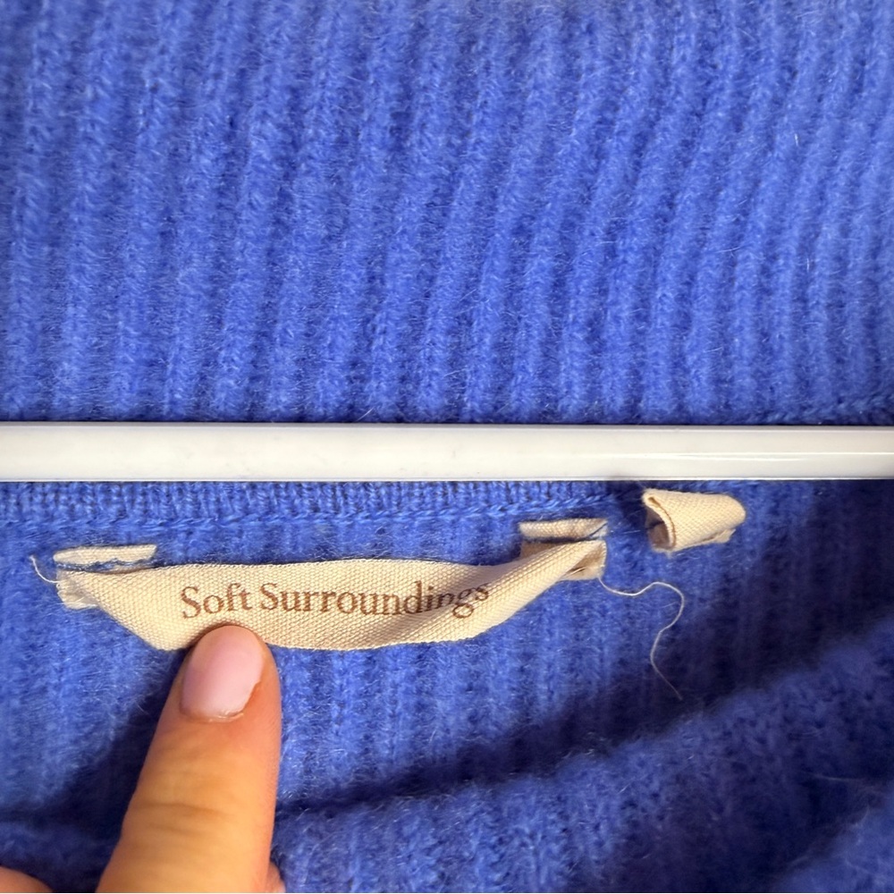 Soft Surroundings 100% Cashmere Lavender Cowl Neck Sweater Large - Picture 2 of 7